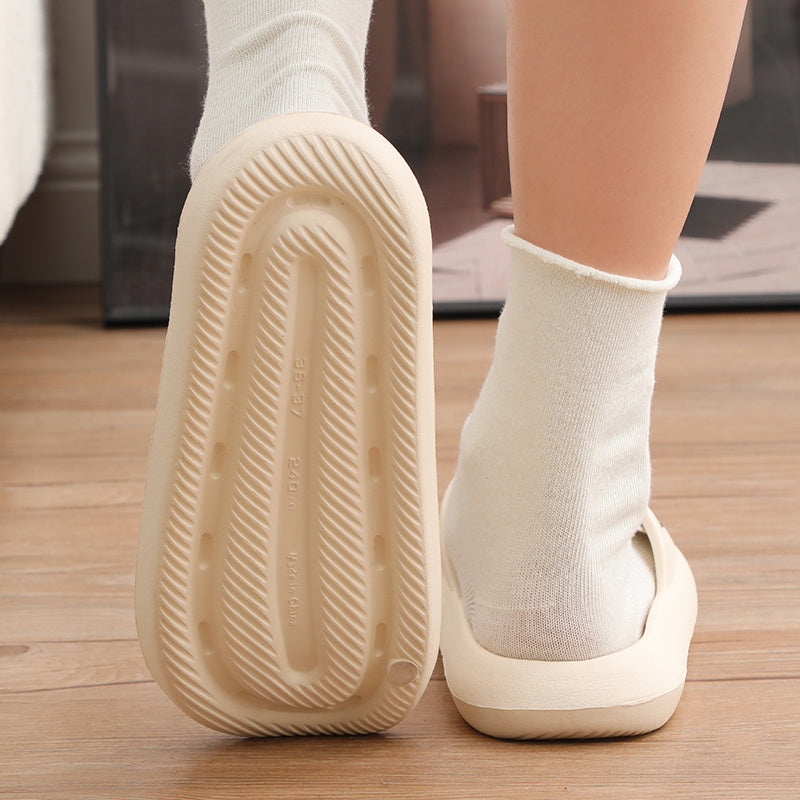 Ultra-Comfy Womens Kawaii Rabbit Pillow Slides - Soft Non-slip EVA Open Toe Slippers for Indoor Home Relaxation - Durable & Quick-dry Bathroom Slippers