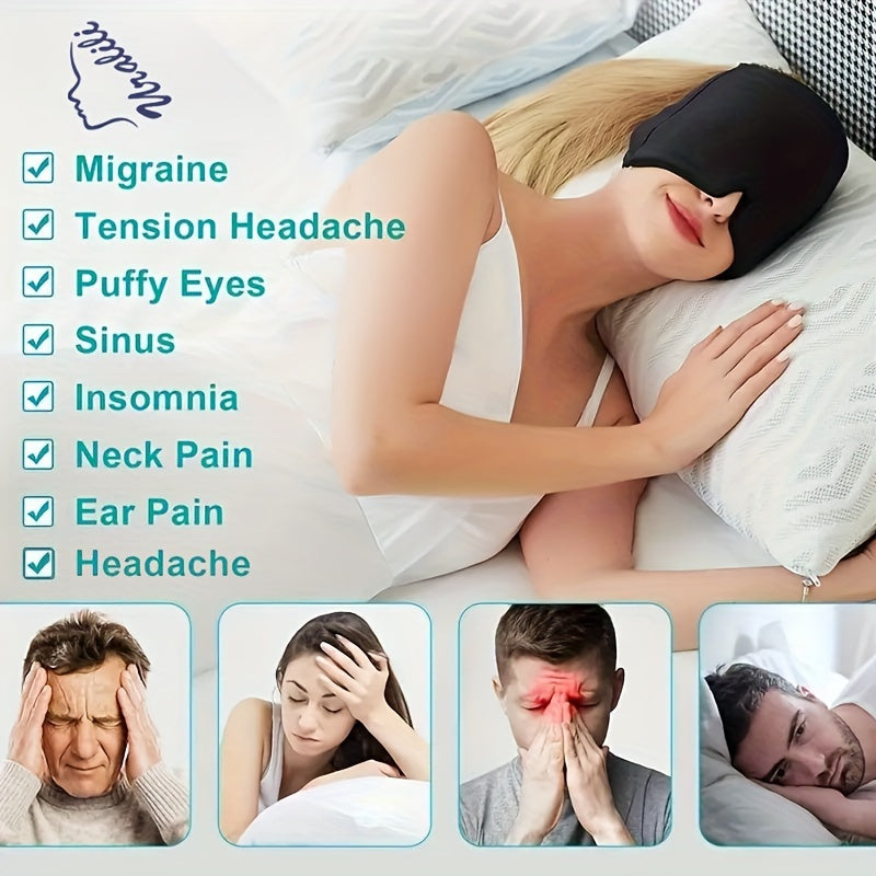 Headache Relief Cap, Migraine Ice Pack Mask Products, Women Cooling Gel Hat, Face Cold Compress Head Wrap for Her Stress. Great Birthday Gift for Mom, Sister, Grandma, Girlfriend, & Teacher